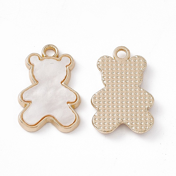 

PandaHall Opaque Resin Pendants, Bear Charms, with Light Gold Tone Alloy Findings, White, 20.5x14x2.5mm, Hole: 2mm Alloy+Resin Bear White