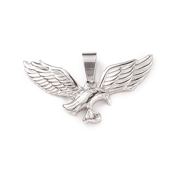 

PandaHall 304 Stainless Steel Pendants, Eagle, Stainless Steel Color, 22.5x42.5x4mm, Hole: 10x6mm 304 Stainless Steel Other Animal