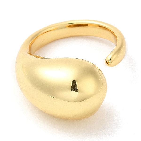

PandaHall Rack Plating Brass Teardrop Open Cuff Ring for Women, Lead Free & Cadmium Free, Real 18K Gold Plated, Inner Diameter: US Size 6...