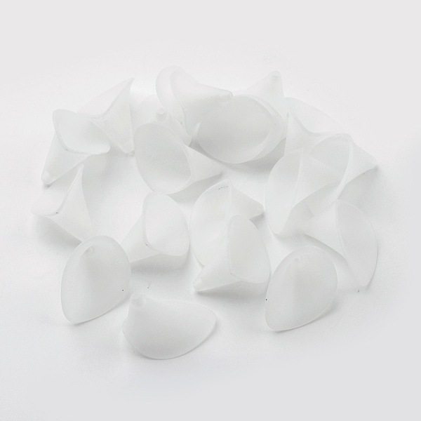 

PandaHall Frosted Acrylic Calla Lily Flower Beads for Chunky Necklace Jewelry, 25x15x19.5mm Acrylic Flower White
