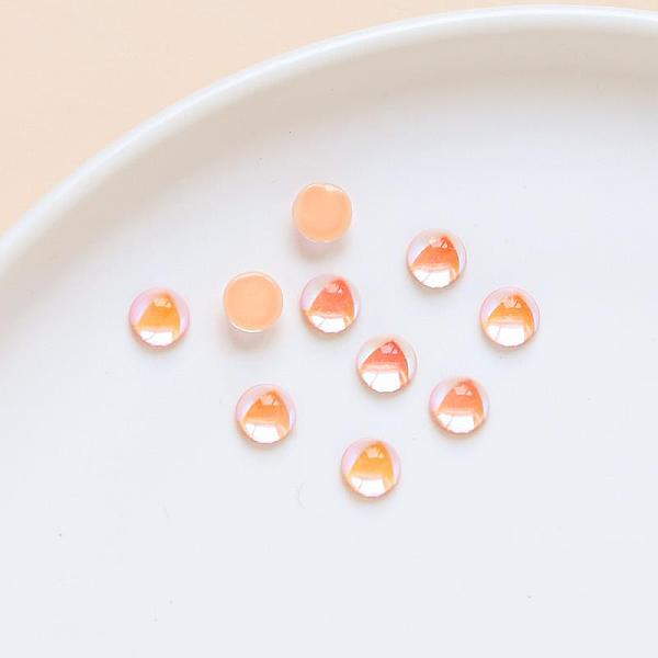 

PandaHall Translucent Resin Cabochons, Water Ripple Half Round/Dome, Coral, 6x3mm Resin Half Round Red