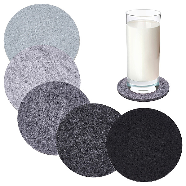 

PandaHall CRASPIRE Felt Coasters 20PCS 5 Colors Drinks Coasters Waterproof Non-Slip Cup Mat Decorative Cup Coasters Sets with Matching Felt..., Multicolor