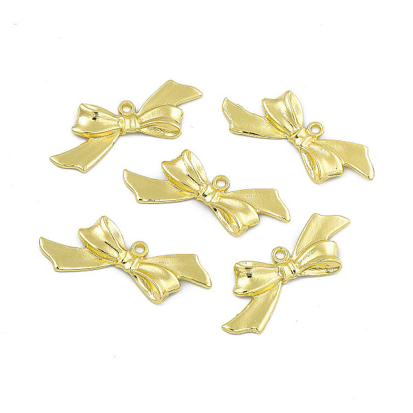 

PandaHall Rack Plating Alloy Pendants, Bowknot Charm, Light Gold, 15.5x38x3.5mm, Hole: 1.8mm Alloy Bowknot