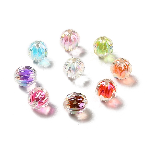 

PandaHall Two Tone UV Plating Rainbow Iridescent Acrylic Beads, Pumpkin, Mixed Color, 15.5x14.5~15mm, Hole: 2.7~2.8mm Acrylic Pumpkin..., Multicolor