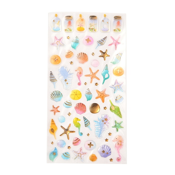 

PandaHall Epoxy Resin Sticker, for Scrapbooking, Travel Diary Craft, Ocean Themed Pattern, 4~32x4~65mm Resin Others