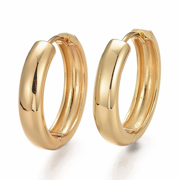 

PandaHall Brass Chunky Small Huggie Hoop Earrings for Women, Hypoallergenic Hinged Hoop Earrings, Real 18K Gold Plated, 23x5mm, Pin: 1mm...