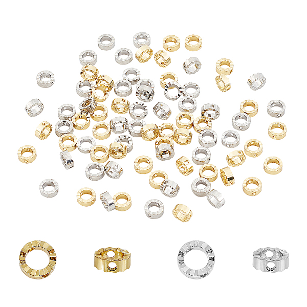 

PandaHall 80Pcs 2 Colors Brass Bead Frames, Fancy Cut, Flat Round, Real 18K Gold Plated & Real Platinum Plated, Mixed Color, 6x2.5mm, Hole...