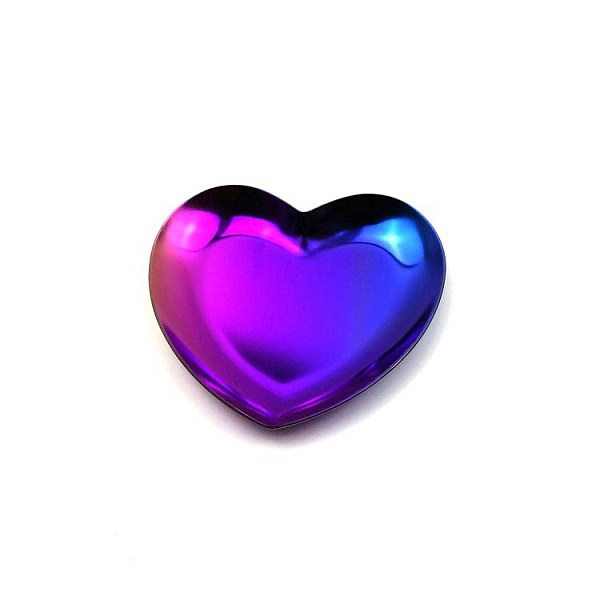 

PandaHall Heart Stainless Steel Jewelry Plates, Storage Tray for Rings, Necklaces, Earring, Rainbow Color, 85x90mm Stainless Steel Heart