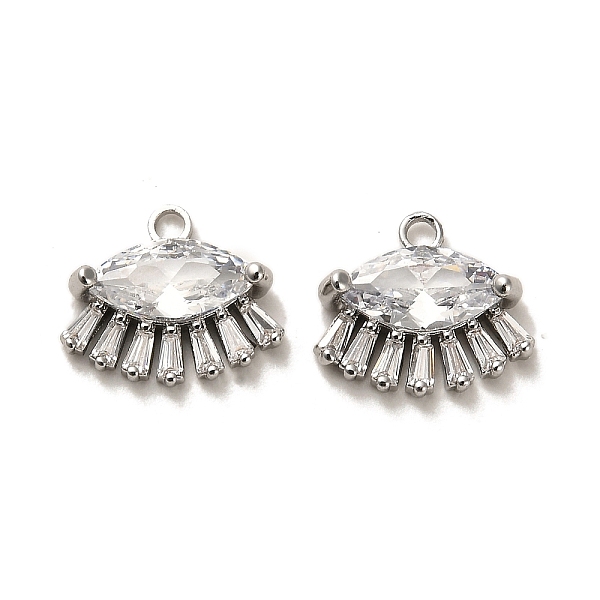 

PandaHall Brass Pendants, with Glass, Long-Lasting Plated, Evil Eye Charm, Platinum, 11x12.5x4mm, Hole: 1.4mm Brass+Glass Evil Eye