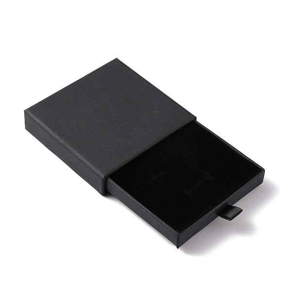 

PandaHall Paper Drawer Boxes, with Black Sponge Inside, for Bracelets, Earrings, Necklace Storage, Square, Black, 7.8~8x8x1.7~1.75cm Paper...