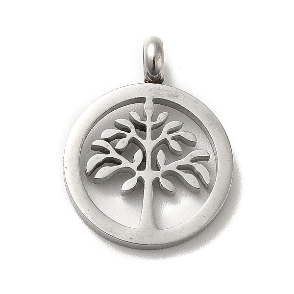 

PandaHall 304 Stainless Steel Pendants, Flat Round with Tree Charm, Stainless Steel Color, 17x13x4mm, Hole: 2.5mm 304 Stainless Steel Flat...