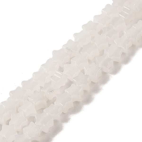 

PandaHall Natural White Jade Beads Strands, Star, 4x4.5x2mm, Hole: 0.8mm, about 102pcs/strand, 15.35 inch(39cm) White Jade Star