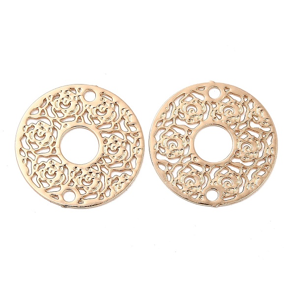 

PandaHall Rack Plating Brass Connector Charms, Etched Metal Embellishments, Long-Lasting Plated, Flat Round Links, Light Gold, 13x0.3mm...