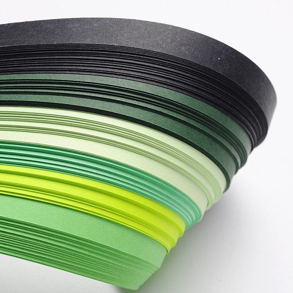 

PandaHall 6 Colors Quilling Paper Strips, Green, 530x10mm, about 120strips/bag, 20strips/color Paper Green
