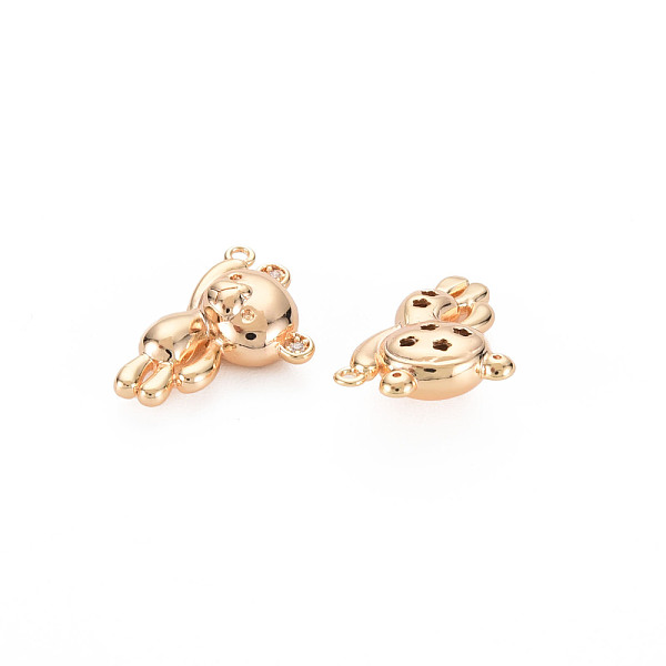 

PandaHall Brass Micro Pave Cubic Zirconia Pendants, Real 18K Gold Plated, Nickel Free, Bear, Clear, 16.5x11x5mm, Hole: 1mm Brass+Cubic...