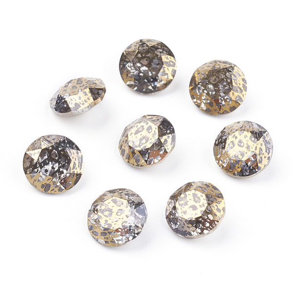 

PandaHall Pointed Back & Back Plated Glass Rhinestone Cabochons, Grade A, Faceted, Flat Round, Gold Patina, 8x4.5mm Glass Rhinestone Flat...
