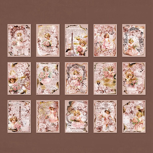 

PandaHall 30 Sheets Vintage Lady Scrapbook Paper Pads, for DIY Album Scrapbook, Greeting Card, Background Paper, Rectangle, Pink, 140x100mm...