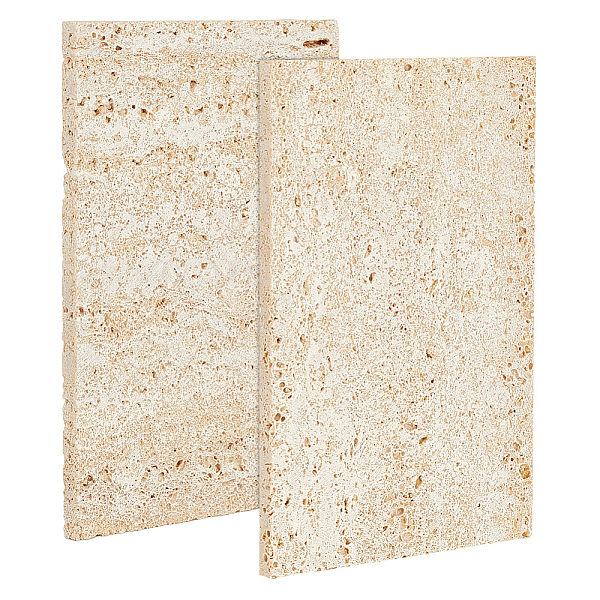 

PandaHall Retro Natural Marble Display Plate, Rectangle Display Pedestals for Jewellery Display, Photography Prop, PapayaWhip, 15x10x0.7cm..., Orange
