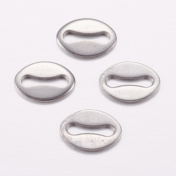 

PandaHall 304 Stainless Steel Chain Tabs, Chain Extender Connectors, Oval, Stainless Steel Color, 5x7x0.5mm, Hole: 1x5mm 304 Stainless Steel