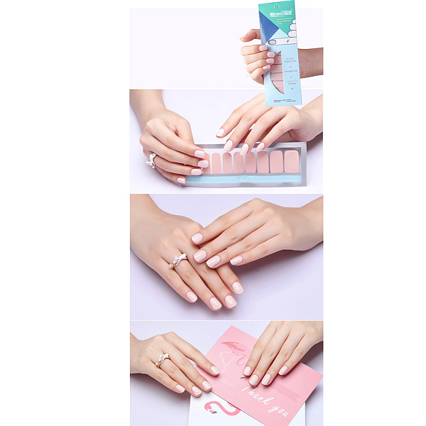 

PandaHall Glitter Solid Color Nail Polish Strips Stickers, with Nail File and Alcohol Pad, for Women Girls DIY Nail Art, Pink, 14.5x7.5cm...