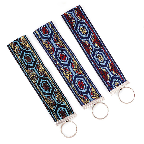 3Pcs Vintage Polyester Ribbon Keychain