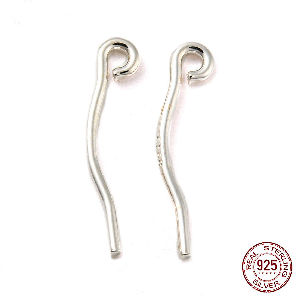 

PandaHall 925 Sterling Silver Eye Pins, with S925 Stamp, Silver, 21 Gauge, 12.5x2.5mm, Hole: 1mm, Pin: 0.7mm Sterling Silver