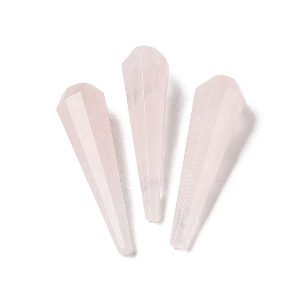 

PandaHall Natural Rose Quartz Beads, Half Drilled, Faceted, Cone, 31x7.5~8mm, Hole: 1mm Rose Quartz Cone