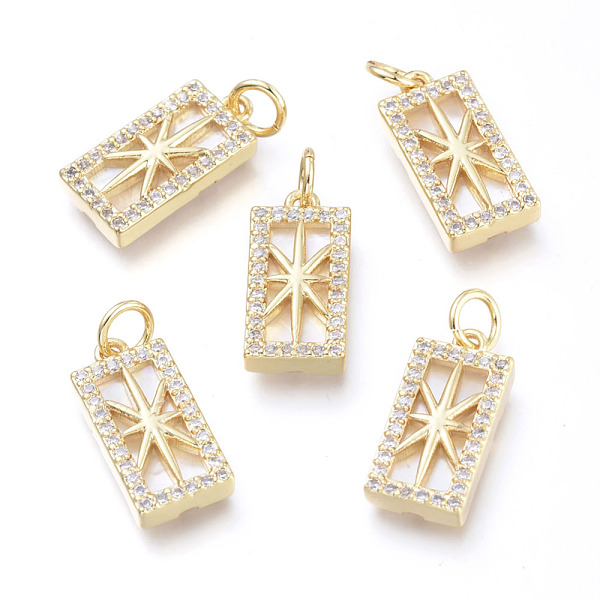 

PandaHall Brass Micro Pave Cubic Zirconia Pendants, with Jump Rings & Natural Shell, Long-Lasting Plated, Cadmium Free & Lead Free & Nickel..., Clear