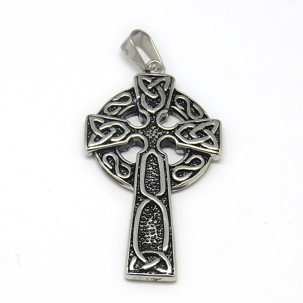 

PandaHall Fashionable Retro 304 Stainless Steel Cross with Ring Pendants, Antique Silver, 60x31x4mm, Hole: 6.5x11mm 304 Stainless Steel...