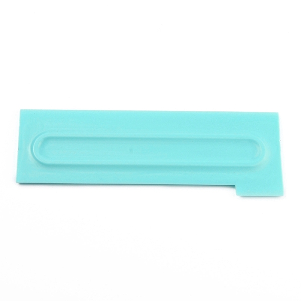 

PandaHall Plastic Baking Edge Dough Scraper and Cutter Pastry Spatulas, for Cake Decoration Baking Tools, Rectangle, Pale Turquoise...