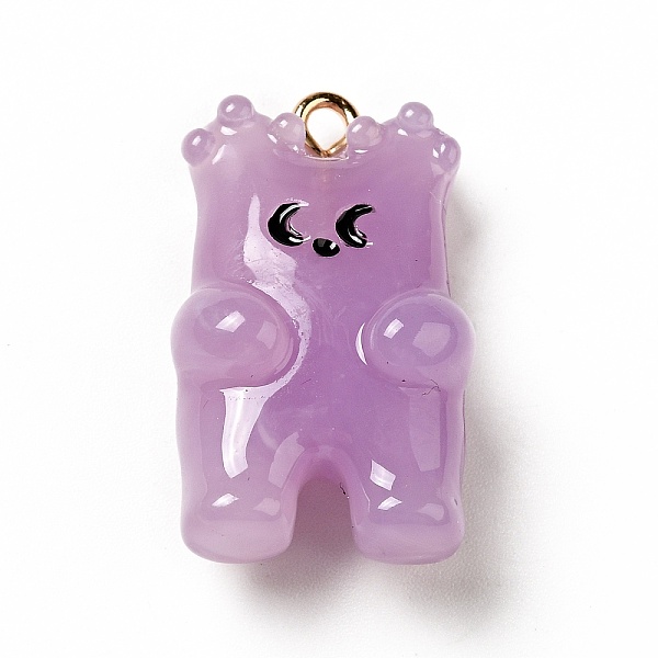 

PandaHall Cartoon Opaque Resin Pendants, Bear Charm, with Golden Tone Alloy Loops, Medium Purple, 26.5x15.8x11mm, Hole: 1.8mm Alloy+Resin...