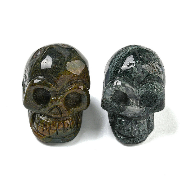 Halloween Natural Gemstone Skull Figurines