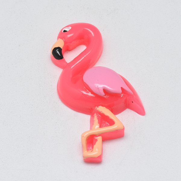 

PandaHall Resin Cabochons, Flamingo Shape, 34x22x4mm Resin Bird Red