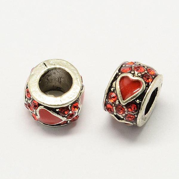 

PandaHall Alloy Rhinestone Enamel Style European Beads, Rondelle Large Hole Beads, Antique Silver, Mixed Color, 10x7mm, Hole: 5mm Alloy..., Multicolor