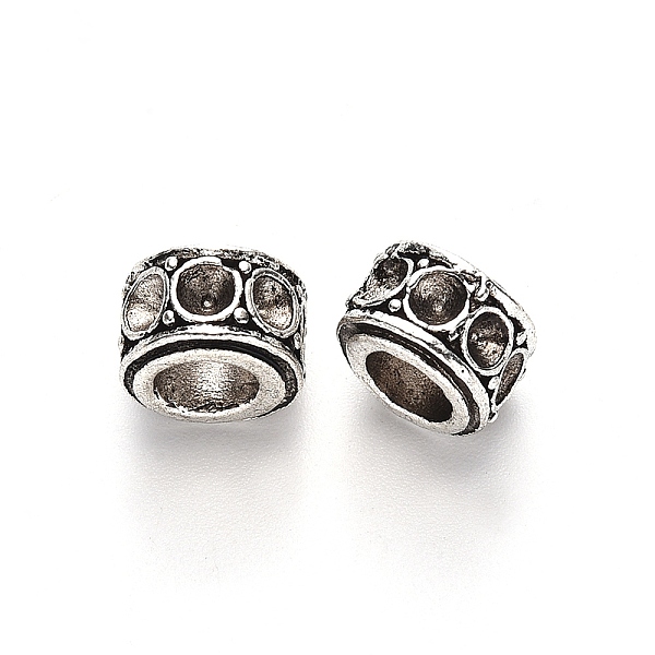 

PandaHall Tibetan Style Alloy European Bead Rhinestone Settings, Large Hole Beads, Lead Free, Column, Antique Silver, Fit For 3mm Rhinestone...