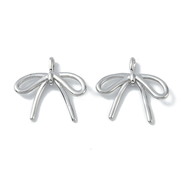 

PandaHall Brass Pendant, Bowknot, Real Platinum Plated, 20.5x22x3mm, Hole: 3X1.5mm Brass Bowknot