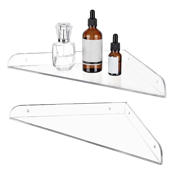 

PandaHall Plastic Shower Gel Bottle Holder, Triangle Corner Shelf, with Anchor Plug & Iron Screw, for Bathroom, Clear, 395x200x32mm Plastic...