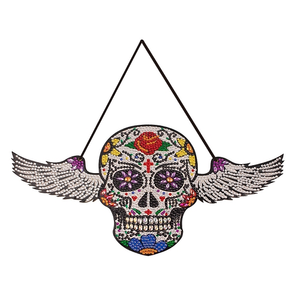 

PandaHall DIY Diamond Painting Wall Decoration Kits, Including Canvas Bag, Resin Rhinestones, Pen, Tray & Glue Clay, Skull, Colorful...
