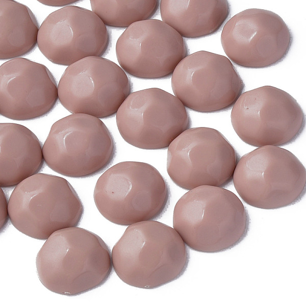 

PandaHall Opaque Acrylic Cabochons, Faceted, Half Round, Rosy Brown, 23x22x11mm, about 140pcs/500g Acrylic Half Round Pink
