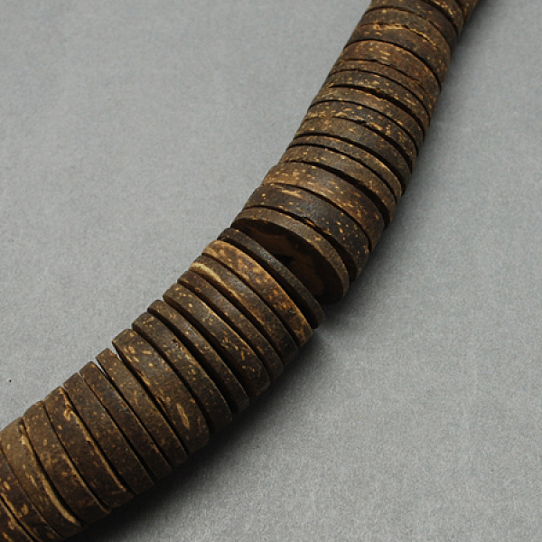 

PandaHall Coconut Beads Strands, Natural, Flat Round, Coconut Brown, 6~26x2~7mm, Hole: 1mm, about 95~125pcs/strand, 18.70 inch(47.5cm)...