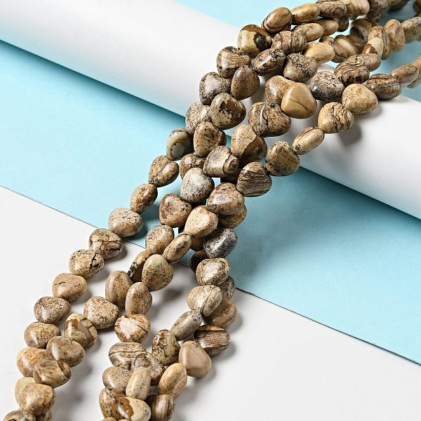 

PandaHall Natural Picture Jasper Beads Strands, Heart, 10x10.5~11x6mm, Hole: 1.2mm, about 40pcs/strand, 15.35''(39cm) Picture Jasper Heart