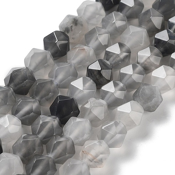 

PandaHall Natural Cloudy Quartz Beads Strands, Faceted, Star Cut Round Beads, 7.5~8.5x7~8x7~8mm, Hole: 1.4mm, about 48~49pcs/strand...