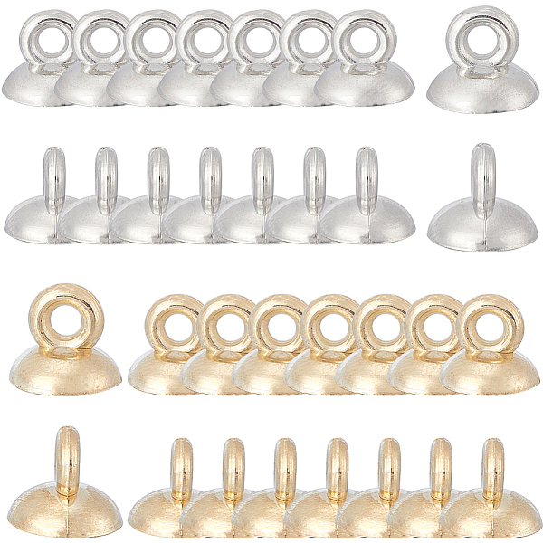 

PandaHall SUNNYCLUE 400Pcs 2 Colors Plastic Bead Cap Pendant Bails, for Globe Bubble Cover Pendants, Platinum & Light Gold, 7x8mm, Hole: 2mm...