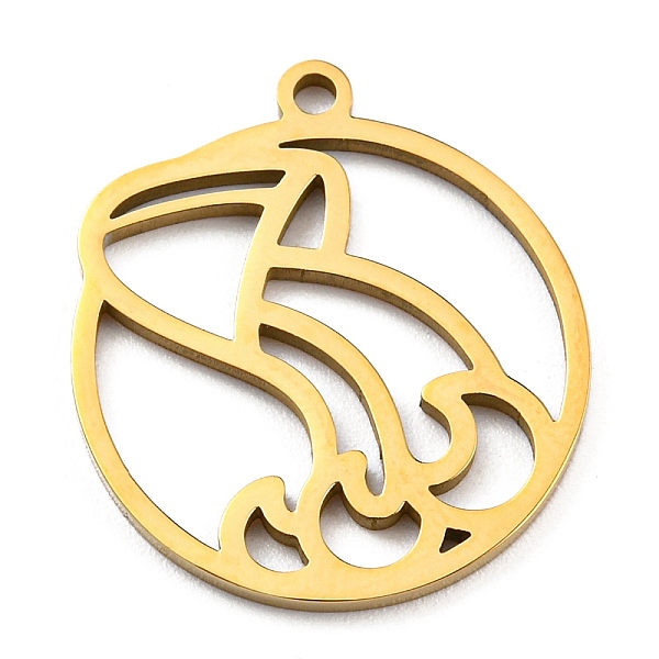 

PandaHall 304 Stainless Steel Pendants, Real 18K Gold Plated, Laser Cut, Flat Round with 12 Constellations Sign Charm, Aquarius, 22x19.8x1mm...
