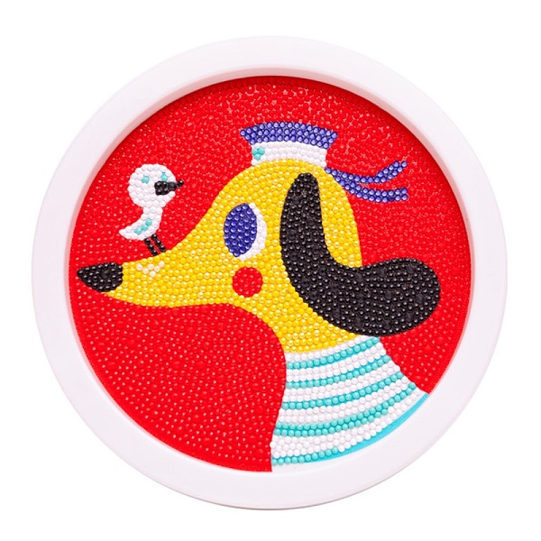 

PandaHall DIY Diamond Painting Kits, with Plastic Round Photo Frame, Resin Rhinestones, Pen, Tray Plate and Glue Clay, Dog Pattern...