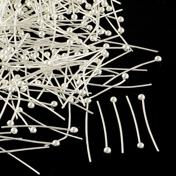 

PandaHall Brass Ball Head pins, Cadmium Free & Lead Free, Silver, 18x0.5mm, 24 Gauge, Head: 2mm, about 8570pcs/bag Brass