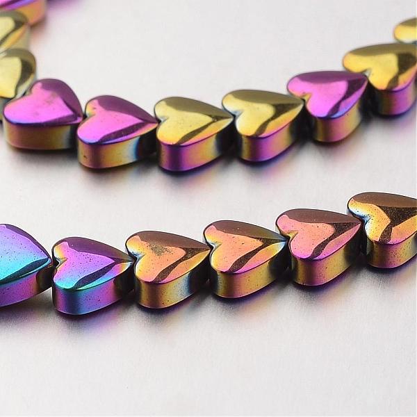 

PandaHall Electroplate Non-magnetic Synthetic Hematite Bead Strands, Heart, Multi-color Plated, 6x6x3mm, Hole: 1mm, about 71pcs/strand, 15.7...