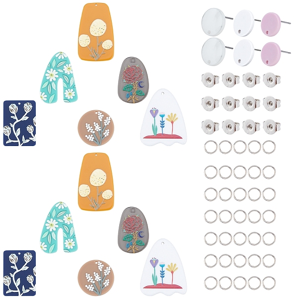 

PandaHall SUNNYCLUE DIY 6Pairs Flower Themed Earring Making Kits, Including 6 Styles Acrylic Pendants, Cellulose Acetate(Resin) Ear Stud..., Multicolor