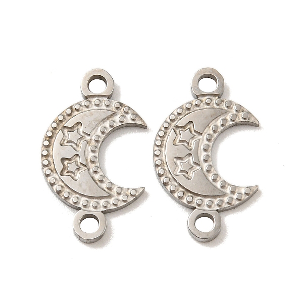 

PandaHall 316 Surgical Stainless Steel Connector Charms, Moon Links with Star, Stainless Steel Color, 15x9x1mm, Hole: 1.5mm 316 Surgical...