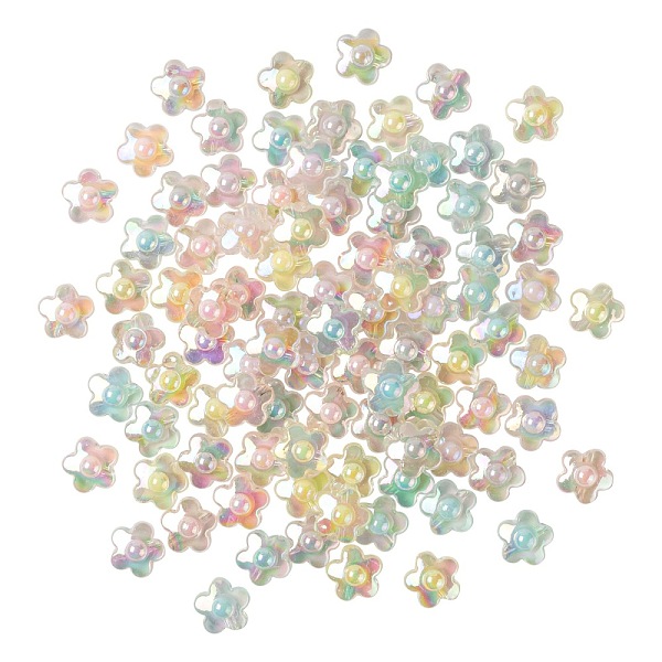 

PandaHall 110Pcs 5 Colors Transparent Acrylic Beads, Bead in Bead, AB Color, Flower, Mixed Color, 16.5x17x9.5mm, Hole: 2.5mm Acrylic Flower..., Multicolor